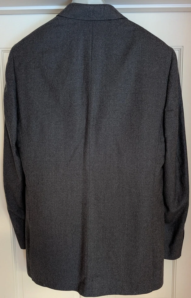 NWOT Lutwyche Savile Row 3-Piece Gray Flannel Wool Full Canvas Suit England 42L - Image 4 of 4