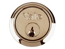 Yale Locks - P1109 Replacement Rim Cylinder & 4 Keys Polished Brass Finish Visi