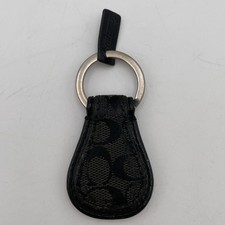Authentic Coach Keyring Leather Brown Signature