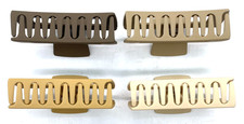 4 Large Matte Square Nonslip Hair Claw Clips 4.2" Strong Spring Browns Neutral