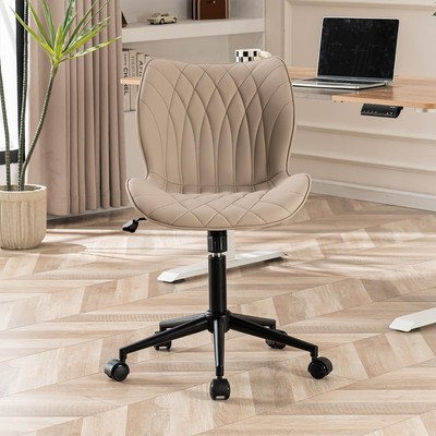 Armless Desk Chair Comfy Office Chair with Wheels Home Ergonomic Task Chair A...