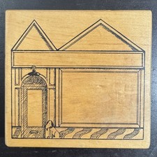 Stampa Barbara Storefront With Waiting Dog Rubber Stamp 1987 Wood Mount