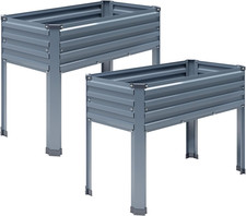 2 Pack Galvanized Raised Garden Bed with Legs 48x18x30 Outdoor Planter