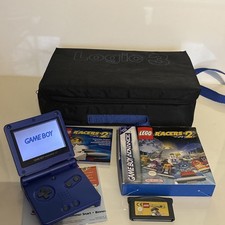 Game Boy Advance SP Cobalt Blue Bundle w/ LEGO Racers 2 & Case 