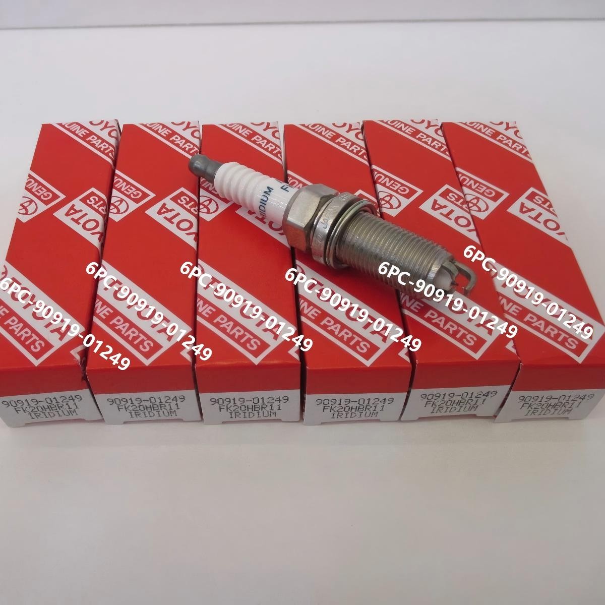 6PCS Genuine Denso 90919-01249 FK20HBR11 Iridium Spark Plugs Toyota Lexus V6
