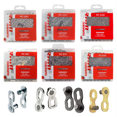 SRAM 8/9/10/11 Geschwindigkeitskette 114 Glieder/Fehlende Glieder MTB Rennrad silber/grau