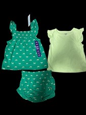 Carter's Girls 3 Piece Diaper Cover Set Green With Dragonfly Print 24M NWT
