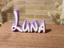 LUNA PERSONALIZE DISNEY NAME PLATE SIGN CUSTOM DOOR TAG FONT WALL BEDROOM PURPLE