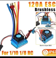 120A Brushless ESC Electric Speed Controller for 1/10 1/8 RC Car RC Accessories