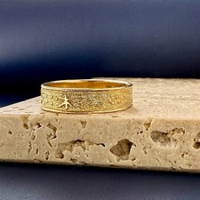 Bandring 9 kt Gelbgold mit geprägtem Symbol ...