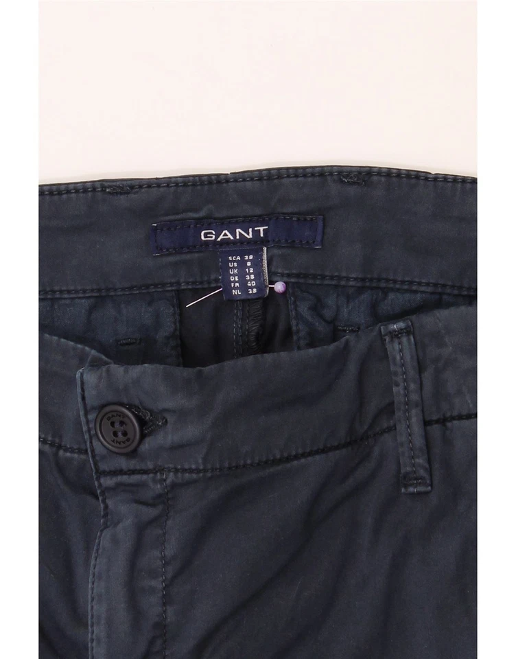 Pantalones chinos rectos para mujer GANT UK 12 medianos W30 L27 azul marino algodón AT07 Foto 3 de 3