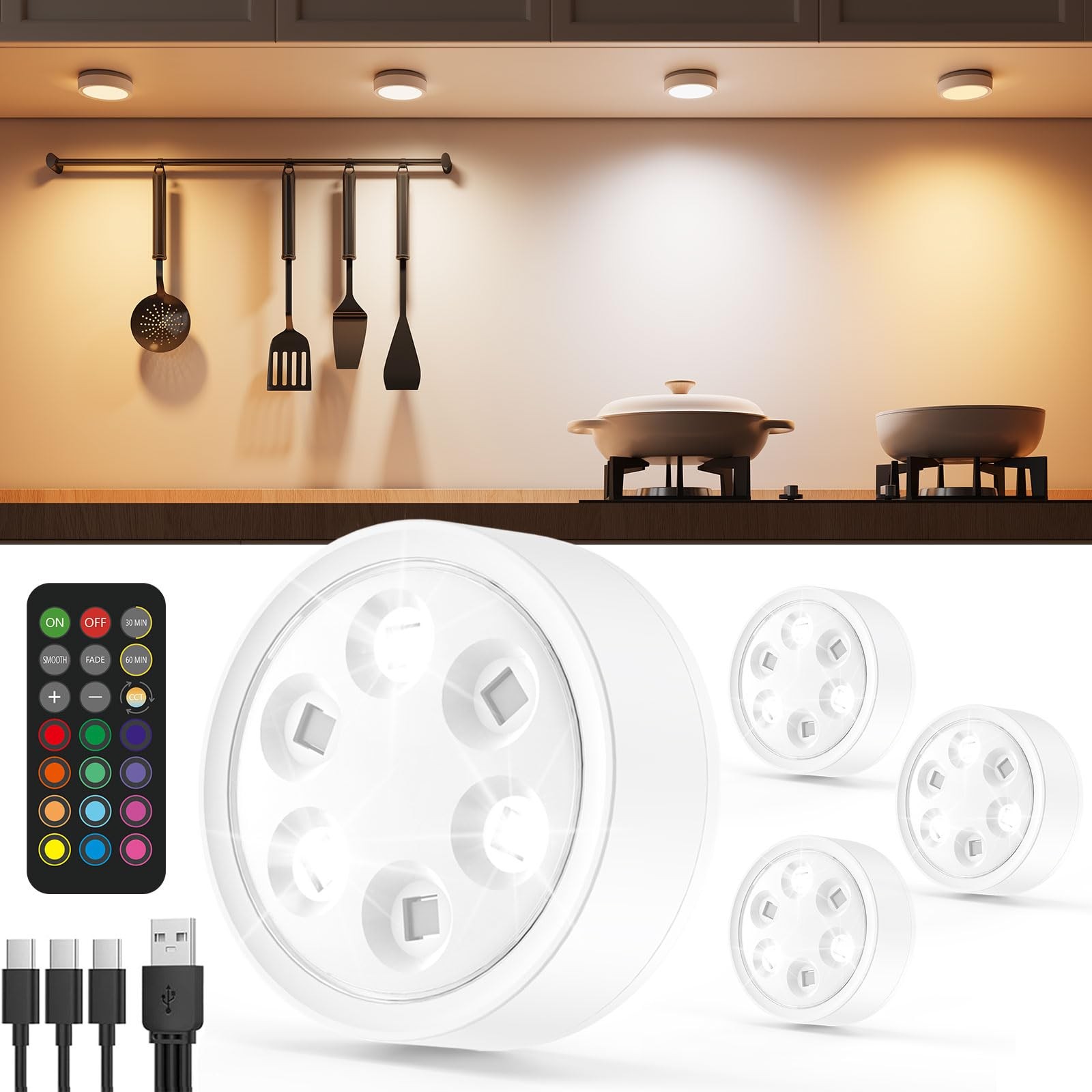Lampe de Placard USB RGB pour Illuminer Votre Dressing et Cuisine