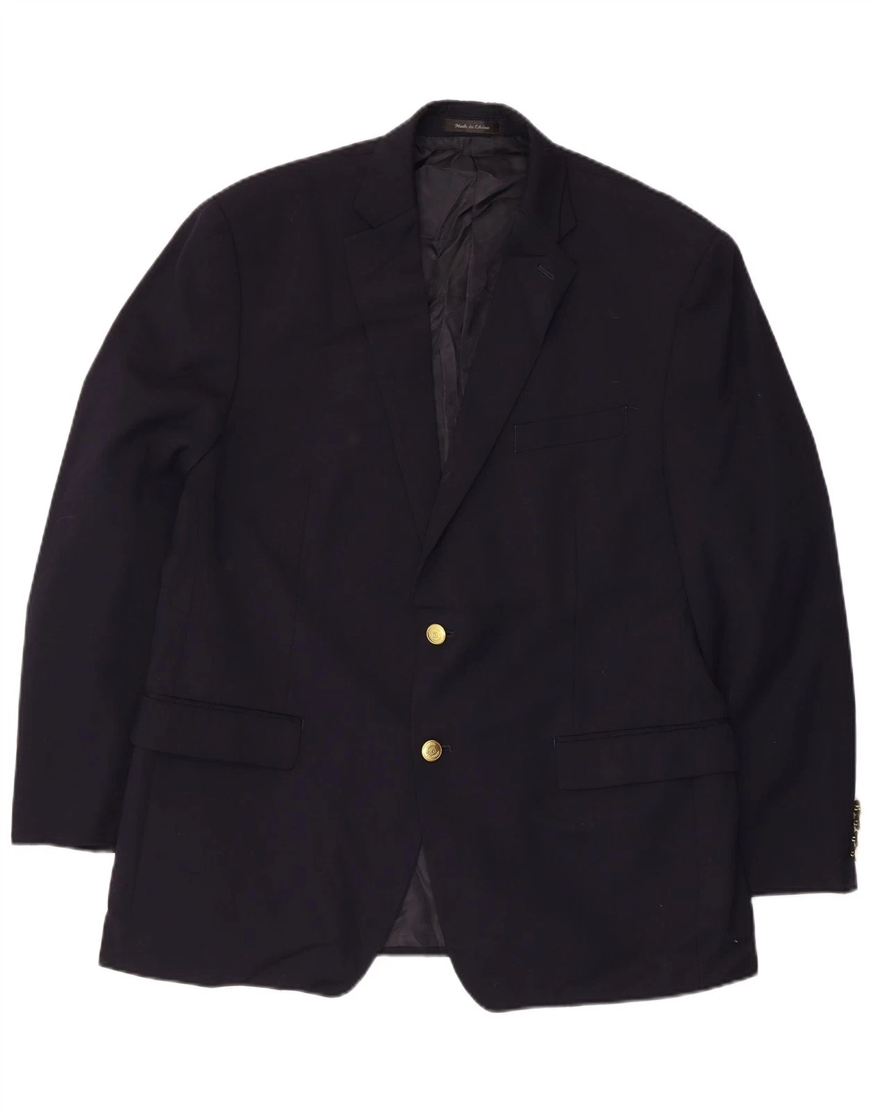 Chaps Mens 2 Button Blazer Jacket UK 38 Medium Navy Blue Wool BR20