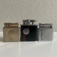 3 Vintage Lighters Colibri Kreisler West Germany USA Ronson Vanguard Gold Black