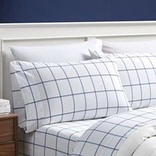 Nautica Twin Sheets Cotton Percale Bedding Set Crisp Cool Fully Elasticized Dorm