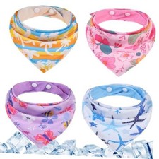 Dog Cooling Bandana Small, 4 Packs Ice Cool Pet Triangle Scarf Bibs