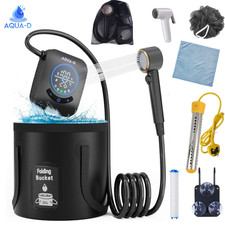 Portable Shower With 20L Collapsible Bucket, Upgraded Pump, 8000mAh - FREE Gifts