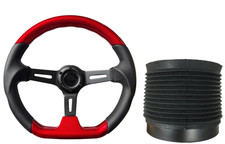 ROT SCHWARZ D2 GESCHIRR SPORTLENKRAD + BOSS KIT FÜR CITROEN 055