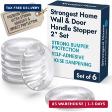 Wall Protector for Door Knobs, 2-Inch - Clear Self-Adhesive Door Stopper Guards