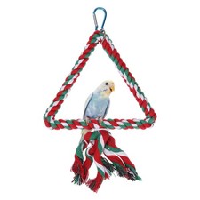 Bird Rope Perch Swing Bird Rope Triangular Lifting Ring Perch 12 Inch, Colorful