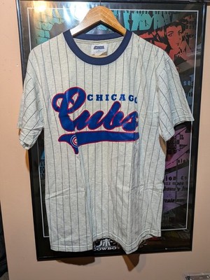 Vintage CSA 1998 Chicago Cubs Pinstripe Shirt Size Large Made In USA 100% Cotton
