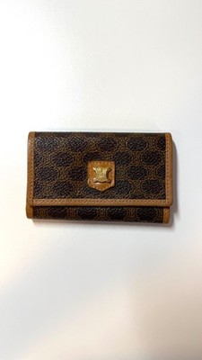 Celine Paris Schlüsseletui / Key Pouch Canvas Vintage dunkelbraun