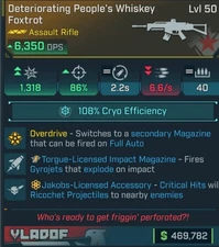 Borderlands 4 🌟 WHISKEY FOXTROT CRYO 🌟 JAKOBS TORGUE IMPACT 🌟 GOD ROLL🌟