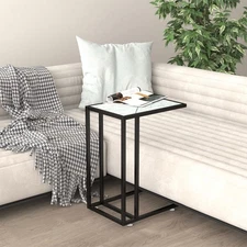  Side Table White marble Tempered glass, iron 19.7 x 13.8 x 25.6 in