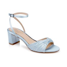 Women's Jewel Badgley Mischka Pretty Round Toe Dress Sandals Sky Blue Satin