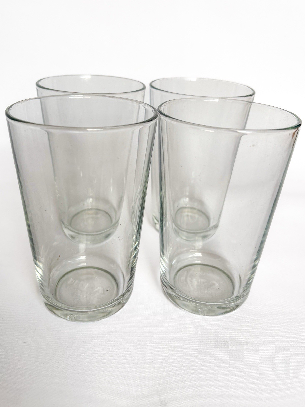 Set of 4 IKEA Clear Glass Tumblers Drinking Glasses - 13cm Tall