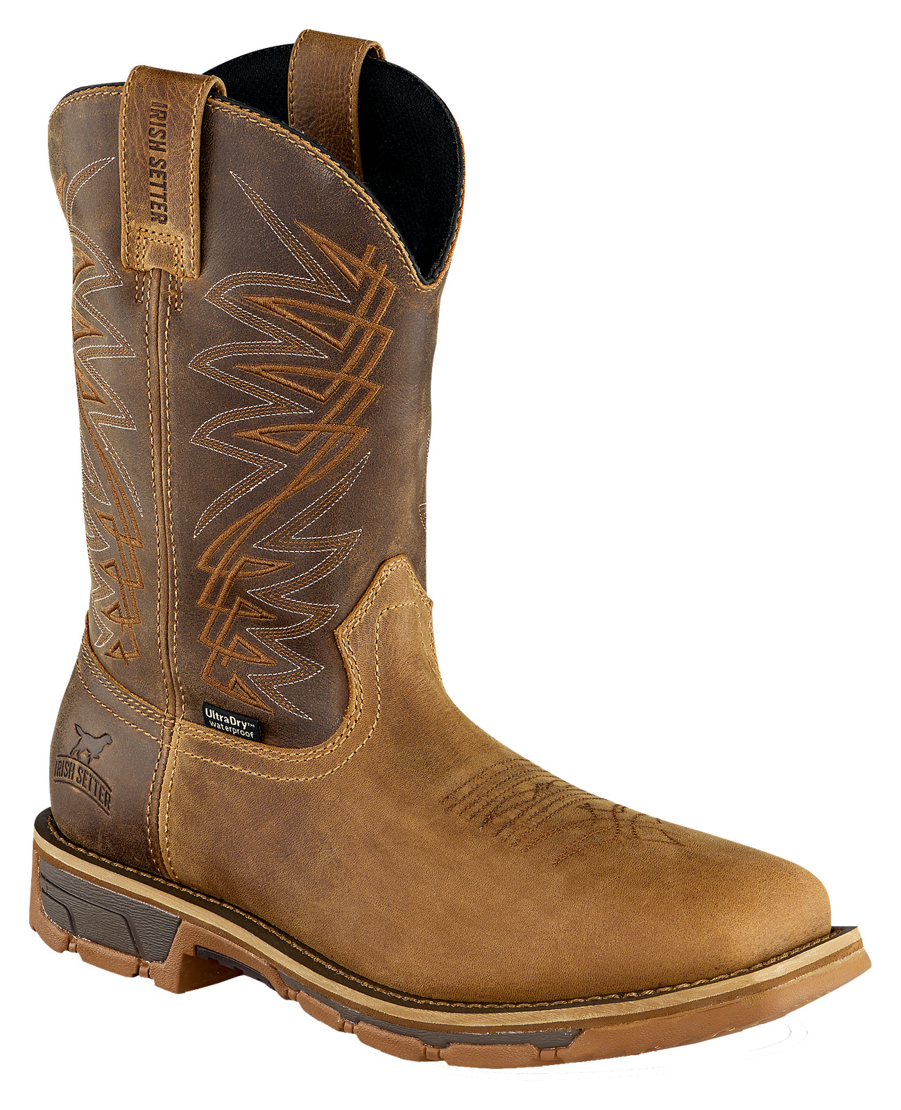 Irish Setter 83923 Marshall Waterproof Western Work Boots for Men - Brown - 10M