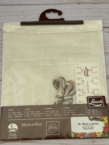 Lanarte Sara Moon Cross Stitch Linen Pattern Floral Hat Girl # 33585 - Picture 2 of 8