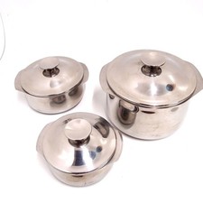 Pentola Kuhn Rikon Svizzera acciaio inox 3 pentole con coperchio set pentole fondo panino