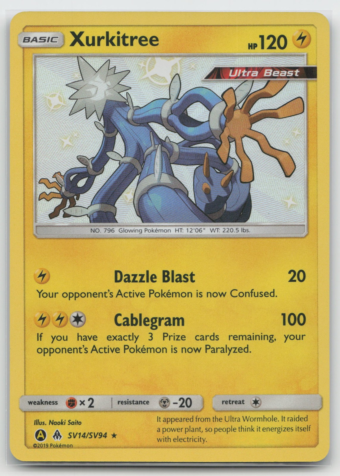 Xurkitree Holo Hidden Fates: Shiny Vault SV14/SV94 S NM Pokemon