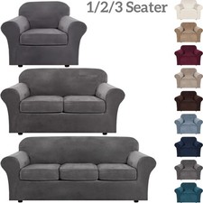 Thick Velvet Sofa Covers 1/2/3 Seater Stretch Fit Couch Cover Seat Cushion Cover