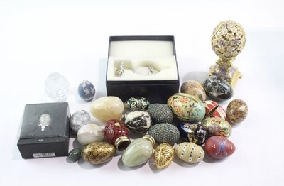 Restposten Deko Ei Ornamente inkl. Zinnober Edelstein Cloisonne Emaille sortiert