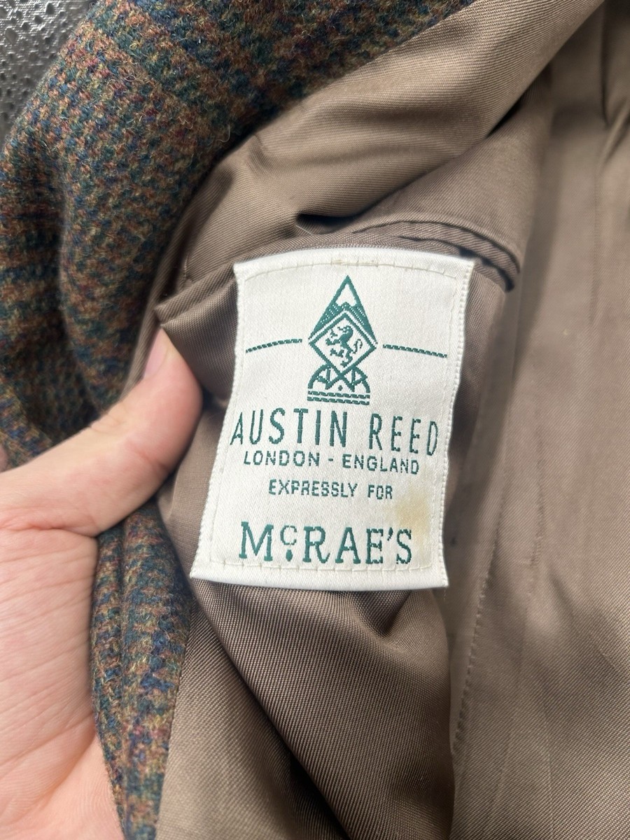 Vintage Austin Reed Size Large L 44 Pure Virgin Wool Plaid Blazer