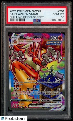 2021 Pokemon SWSH Chilling Reign Secret #201 FA Blaziken VMAX PSA 10 GEM MINT