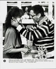 1983 Press Photo Tony Randall & Swoosie Kurtz on "Love, Sidney" Set - lrp88559