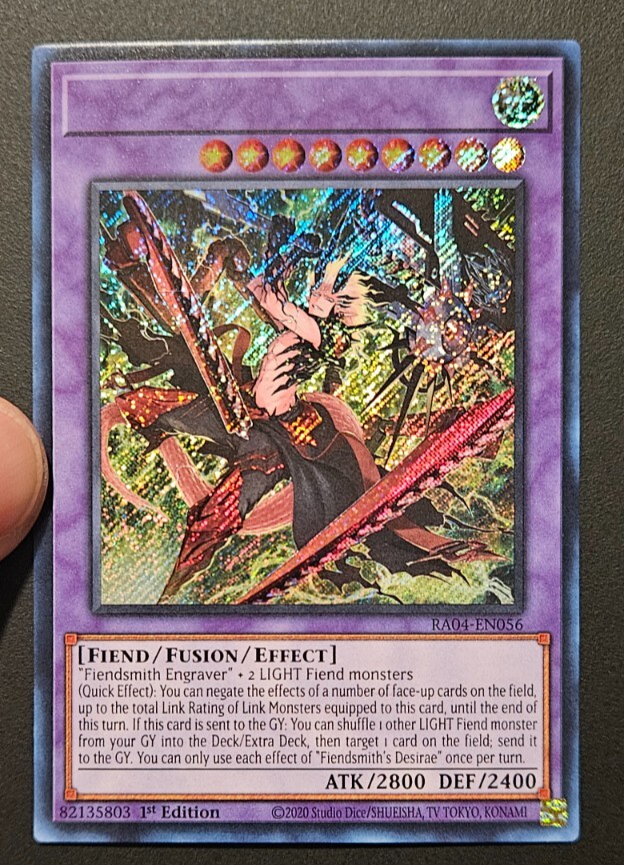 misprint no name fiendsmith's desirae secret rare yugioh