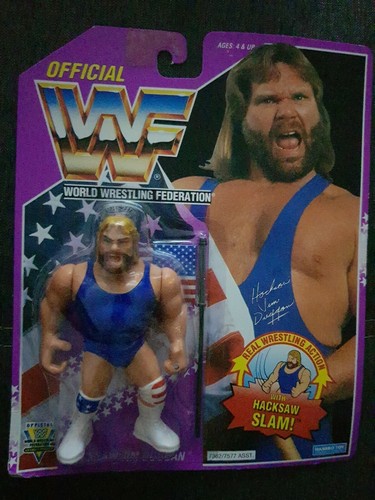 WWF Hasbro Moc Hacksaw Jim Duggan Wrestling action...