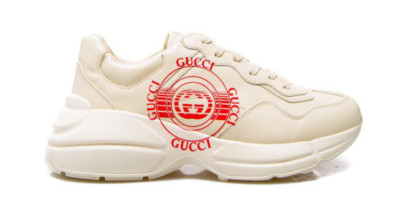 GUCCI Rhyton Synthetic Leather Low-top Sneaker Men's White 630607