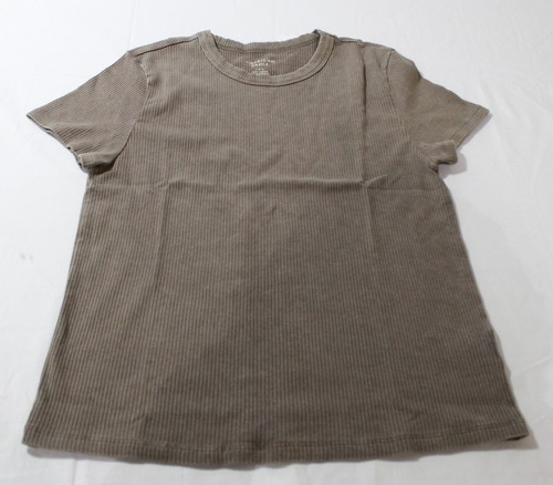 American Eagle Damen tailliertes Hey Baby T-Shirt BL1 Schokolade Large neu mit Etikett