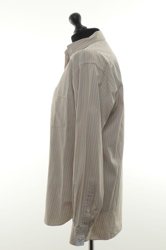 Lorenzini Casual Shirt Size 40 M Gray Red Striped Long Sleeve Button-Down X9 - Picture 5 of 5