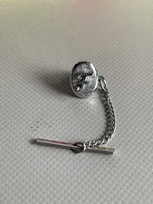 Vintage Swank Silver Toned Tie Tack Initial F