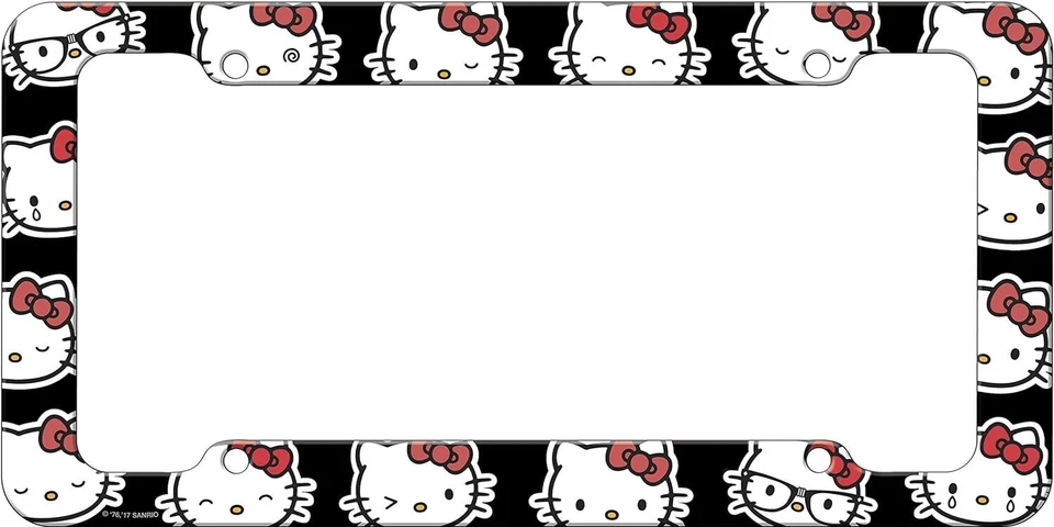 New 5pc Classic Hello Kitty Car Rubber Floor Mats License Plate Frames Lanyard Foto 3 de 4