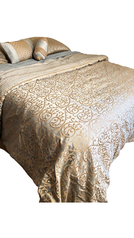 Colcha Waterford de lino fino, almohada plumero falsa 2 almohadas decorativas KING Foto 2 de 4