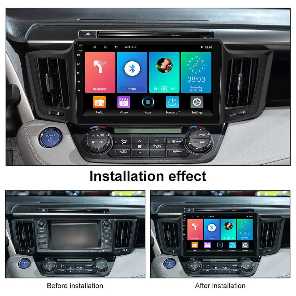 Radio GPS estéreo para automóvil 4G+64G Android 15 Apple Carplay para Toyota RAV4 2013-2018 Foto 2 de 4