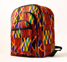 African Bright Kente Cloth Backpacks Handmade Assorted Pattern Styles-G4248