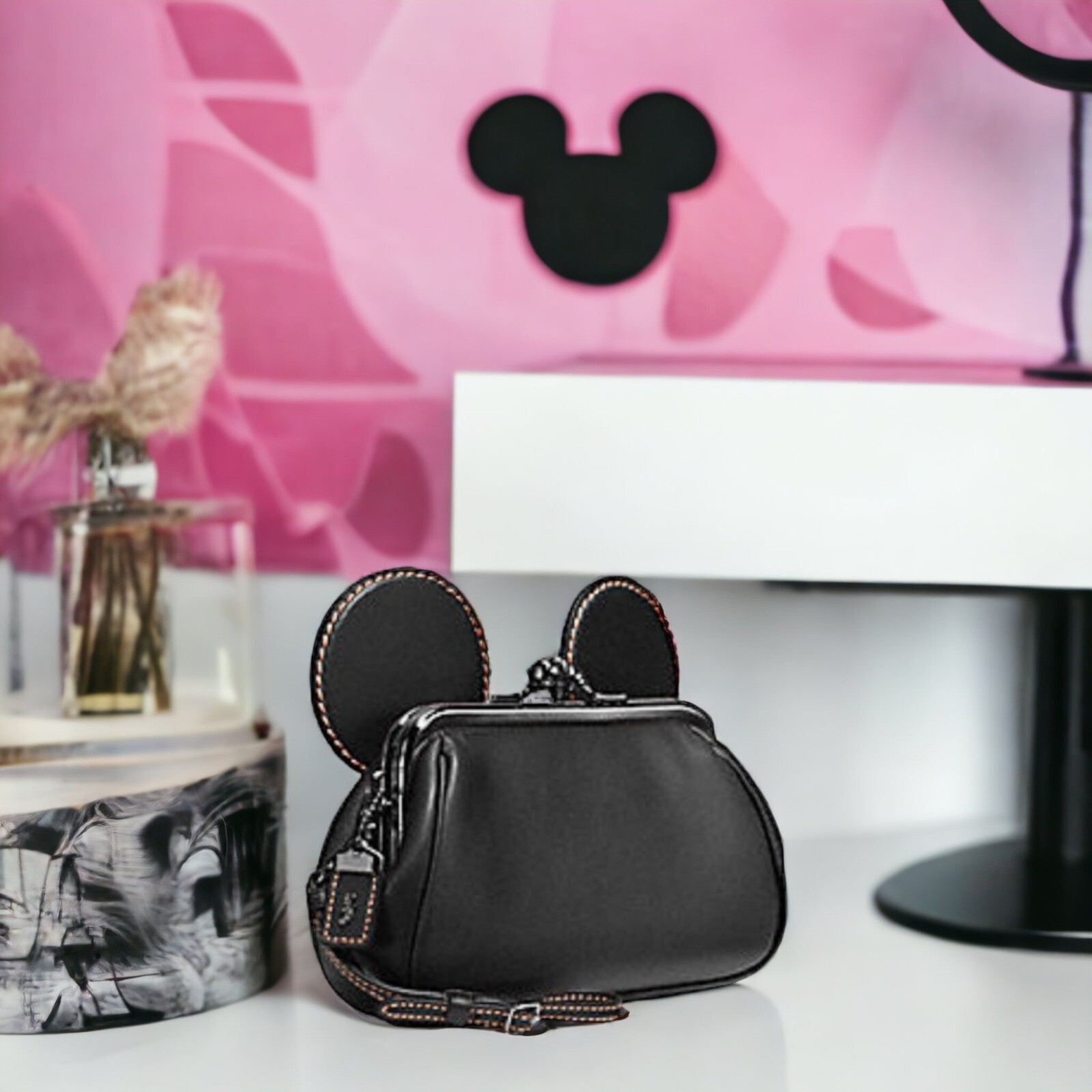 New_Coach X_Disney Mickey Mouse_Kisslock Wristlet_#65794_Retired_Rare image 2